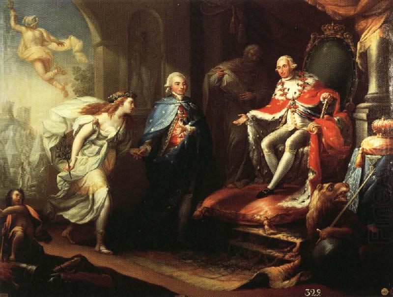 Godoy Presenting Peace to Charles IV, Jose Aparicio Inglada